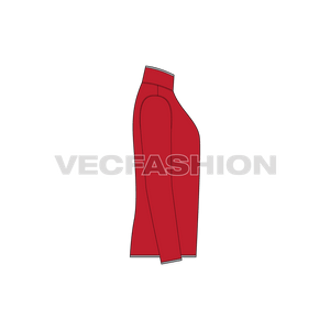 A vector template for Men's Mock neck Under Jacket, side view
