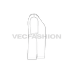 Mens motivational graphic tee flat sketch, side view