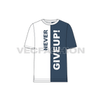 Mens motivational graphic tee flat sketch, front view
