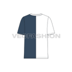 Mens motivational graphic tee flat sketch, back view