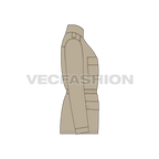 Mens Mountain Jacket flat sketch, side view