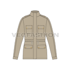 Mens Mountain Jacket flat sketch, front view