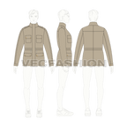 Mens Mountain Jacket flat sketch, croqui sketch