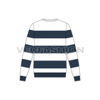Mens nautical sweatshirt flat sketch, back view