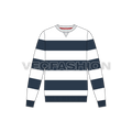 Mens nautical sweatshirt flat sketch, front view