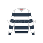 Mens nautical sweatshirt flat sketch, front view