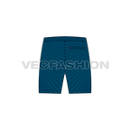 Mens nautical themed swim shorts flat sketch, back view