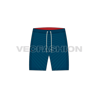 Mens Nautical Themed Swim Shorts front view