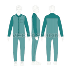 Mens nightwear pyjama set flat sketch, on croqui