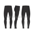 Mens open neck drop shoulder sweater flat sketch, gym tights bottom