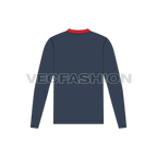 Mens open neck shirt flat sketch, back view