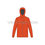 Mens Outdoor Climbing Jacket Vector Template flat sketch, front view