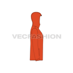 Mens Outdoor Climbing Jacket Vector Template flat sketch, side view