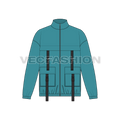 Mens Outdoor Windbreaker flat sketch, front view