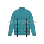 Mens Outdoor Windbreaker flat sketch, front view