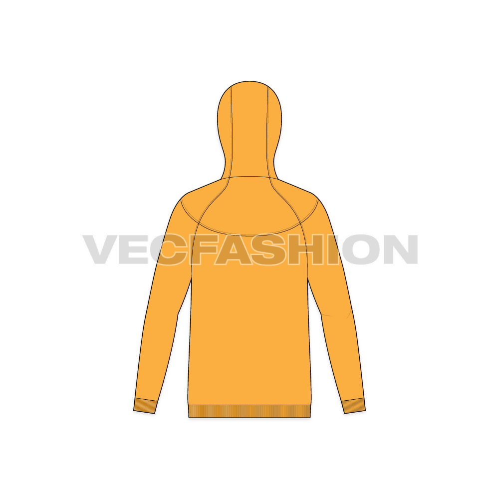 Mens Outerwear Jacket flat sketch, back view