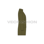 Mens Outerwear Jacket flat sketch, side view