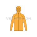 Mens Outerwear Jacket flat sketch, front view