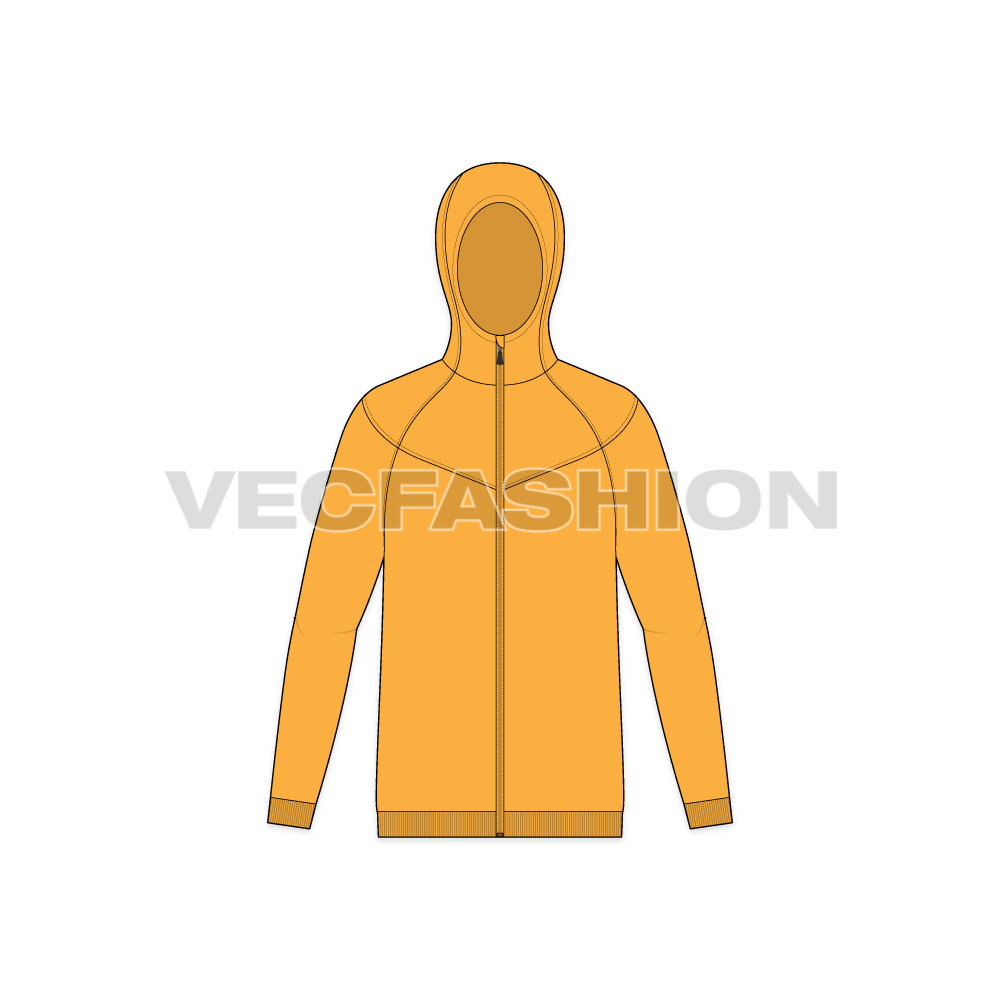 Mens Outerwear Jacket flat sketch, front view