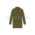 Mens Outerwear Jacket flat sketch, front view