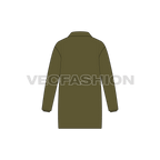 Mens Outerwear Jacket flat sketch, back view