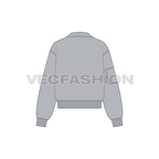Mens Oversized Bomber Jacket flat sketch, back view