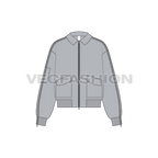 Mens Oversized Bomber Jacket flat sketch, front view