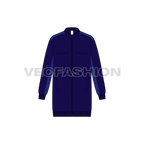 Mens Oversized Bomber Jacket flat sketch, front view
