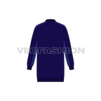 Mens Oversized Bomber Jacket flat sketch, back view