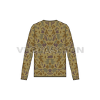 Mens oversized camo cardigan flat sketch, back view