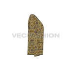Mens oversized camo cardigan flat sketch, side view