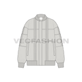 Mens Oversized Jacket Flat Sketch flat sketch, front view