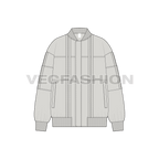 Mens Oversized Jacket Flat Sketch flat sketch, front view
