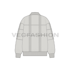 Mens Oversized Jacket Flat Sketch flat sketch, back view