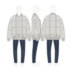 Mens Oversized Jacket Flat Sketch flat sketch, croqui sketch