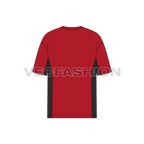Mens oversized mesh t-shirt flat sketch, back view