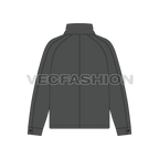 Mens Oversized Parka Jacket flat sketch, back view