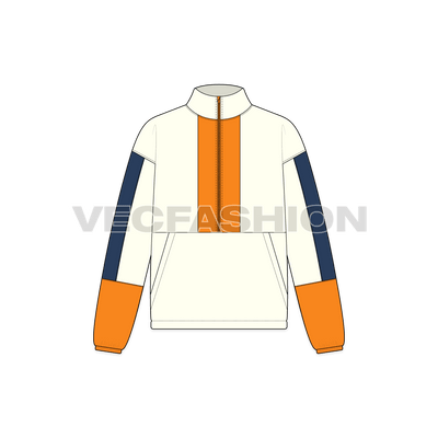 Mens Oversized Polar Fleece Flat Sketch