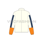 Mens oversized polar fleece pullover flat sketch, back view