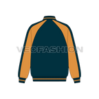 Mens Oversized Running Jacket flat sketch, back view