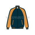 Mens Oversized Running Jacket flat sketch, front view