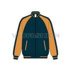 Mens Oversized Running Jacket flat sketch, front view