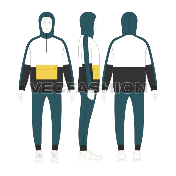 Mens Oversized Windbreaker Suit - VecFashion