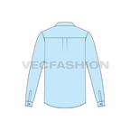 Mens oxford shirt flat sketch, back view