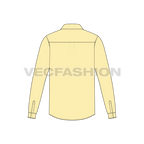 Mens oxford shirt flat template flat sketch, back view