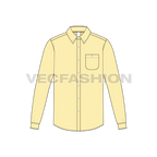 Mens oxford shirt flat template flat sketch, front view
