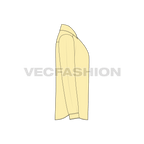 Mens oxford shirt flat template flat sketch, side view