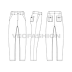 Mens panelled hoodie flat sketch, matching white cotton pants