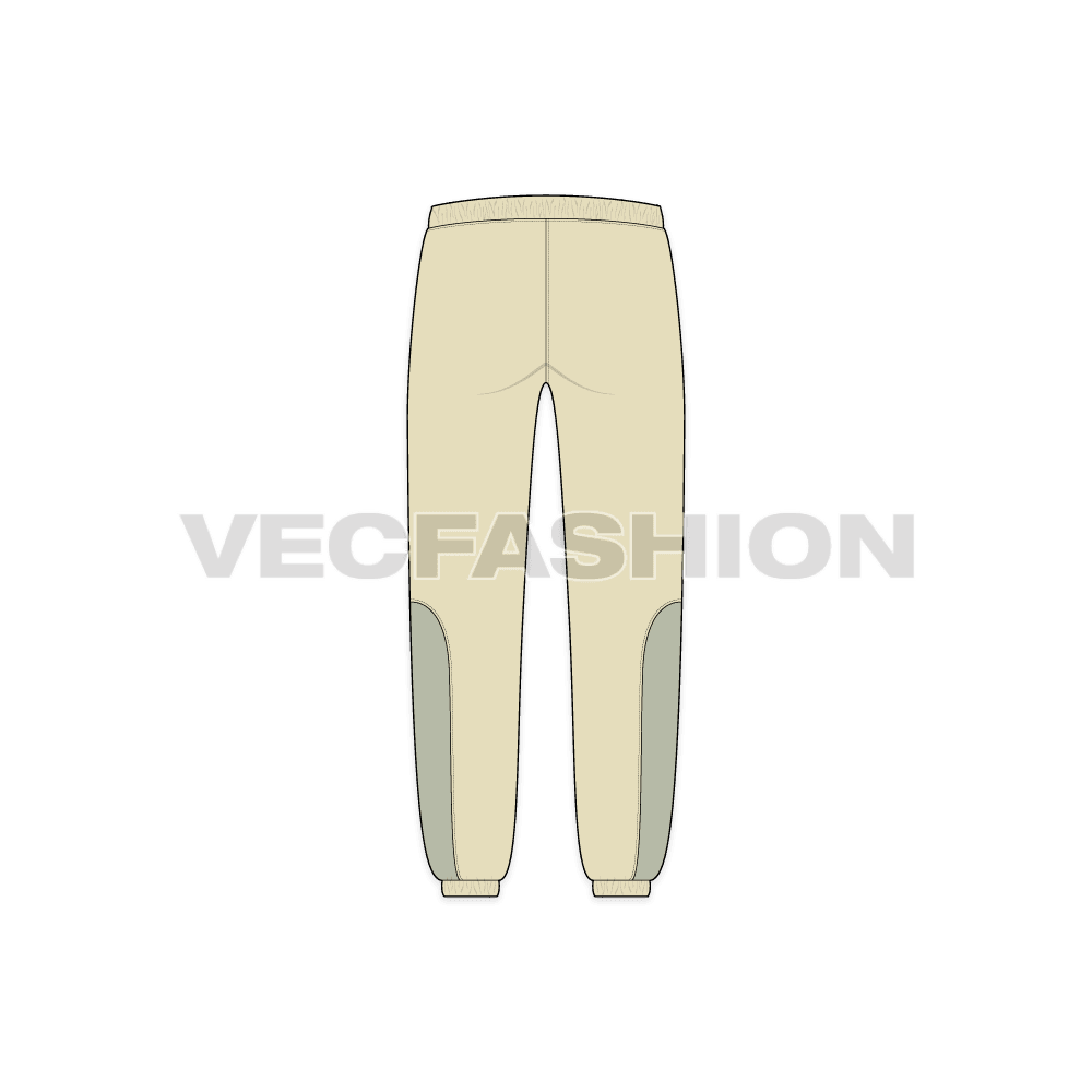 Mens Panelled Linen Pants back view