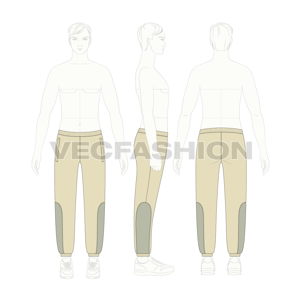 Mens Panelled Linen Pants